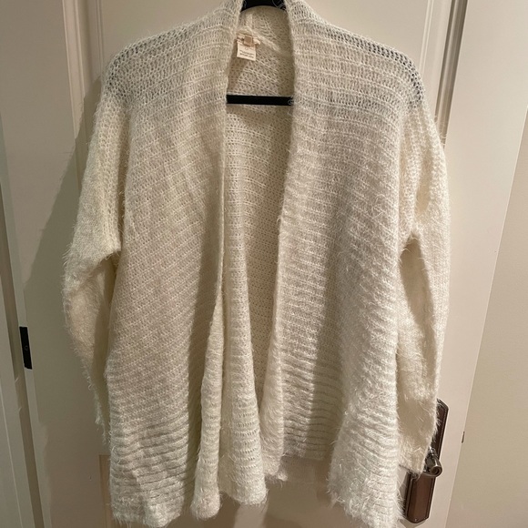 White Eyelash Open Cardigan - Picture 3 of 4